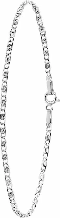 Nieuw 🤩 Lucardi - Dames Armband Griekse Schakel - Echt Zilver - Armband - Cadeau - 19 Cm - Zilverkleurig ✨ 7 Nieuw 🤩 Lucardi - Dames Armband Griekse Schakel - Echt Zilver - Armband - Cadeau - 19 Cm - Zilverkleurig ✨ - Afbeelding 5