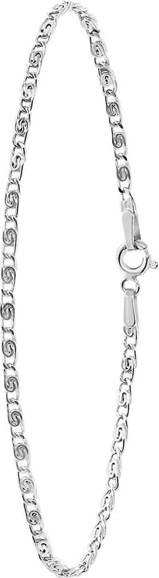 Nieuw 🤩 Lucardi - Dames Armband Griekse Schakel - Echt Zilver - Armband - Cadeau - 19 Cm - Zilverkleurig ✨ 3 Nieuw 🤩 Lucardi - Dames Armband Griekse Schakel - Echt Zilver - Armband - Cadeau - 19 Cm - Zilverkleurig ✨