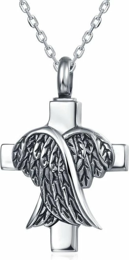 Aanbiedingen 𧨠Quiges - RVS Ashanger Urn Kruis Met Vleugels Met Verstelbare Ketting 46 - 52cm - SLSA005 π 3 Aanbiedingen 𧨠Quiges - RVS Ashanger Urn Kruis Met Vleugels Met Verstelbare Ketting 46 - 52cm - SLSA005 π