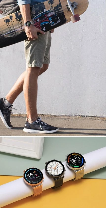 Aanbiedingen 😉 Belesy® Eighteen - Smartwatch Dames - Smartwatch Heren - Horloge - Full Circle - Super Mooi Scherm - 18 Wijzerplaten - Stappenteller - Bloeddruk - Mutli Sport - Milanees - Staal - Goud 😀 7 Aanbiedingen 😉 Belesy® Eighteen - Smartwatch Dames - Smartwatch Heren - Horloge - Full Circle - Super Mooi Scherm - 18 Wijzerplaten - Stappenteller - Bloeddruk - Mutli Sport - Milanees - Staal - Goud 😀 - Afbeelding 6