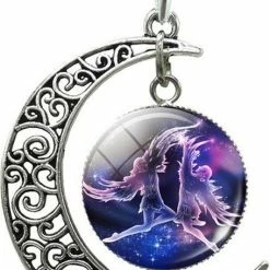 Beste Pirce 😍 Bixorp Stars Tweeling / Gemini Ketting Met Halve Maan Zilverkleurig - Sterrenbeeld Hanger - Cadeau Voor Haar - Cadeau Voor Sinterklaas - Cadeau Voor Kerst ✔️