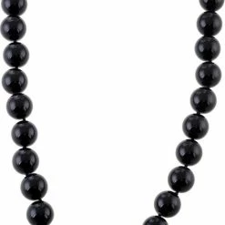 Aanbiedingen 😉 Behave® - Parel Ketting Dames Handgeknoopt Met Magneet Sluiting – Zwart 46 Cm ✔️