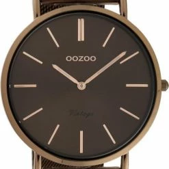 Top 10 ✔️ OOZOO Vintage Series - Bruine Horloge Met Bruine Metal Mesh Armband - C20004 - Ø40 💯