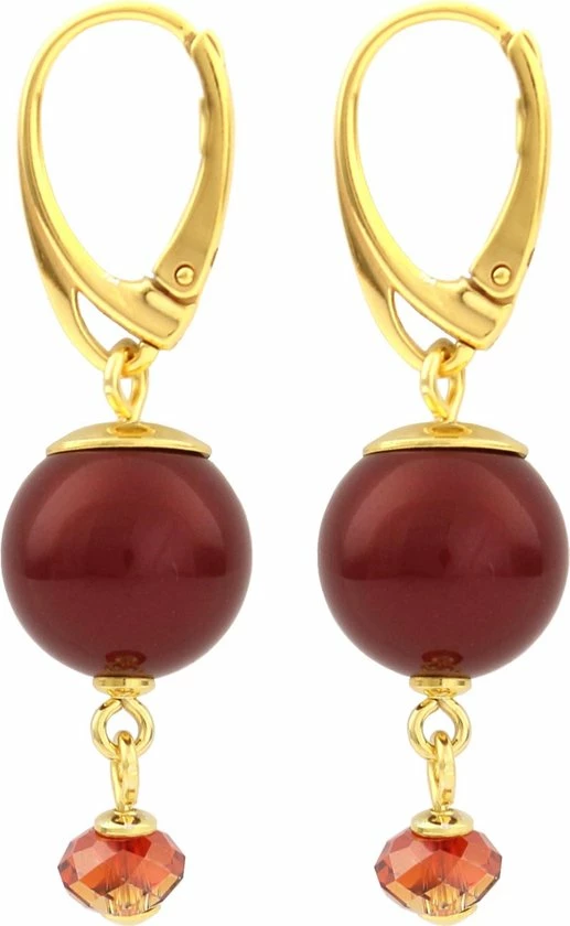 Beste Pirce ๐ ARLIZI 1762 Oorbellen Parel Swarovski Kristal Rood - Sterling Zilver Verguld - 4 Cm ๐ 3 Beste Pirce ๐ ARLIZI 1762 Oorbellen Parel Swarovski Kristal Rood - Sterling Zilver Verguld - 4 Cm ๐