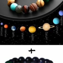 Promo 🔥 Bixorp Gems Edelstenen Sieraden Set Planeten - Armband + Ring - Cadeau Voor Kerst - Cadeau Voor Sinterklaas - Cadeau Voor Haar 🎉