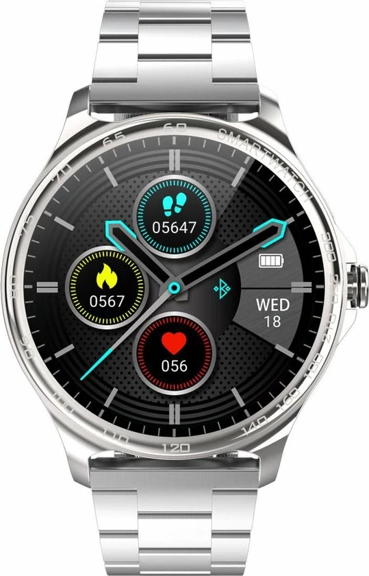 Goedkoop 🛒 Belesy® MARS - Smartwatch Dames - Smartwatch Heren - Horloge - Bloeddruk - ECG - Stappenteller - 1.3 Inch - Kleurenscherm - Full Touch - Zilver - Staal - Schakel 🔔 3 Goedkoop 🛒 Belesy® MARS - Smartwatch Dames - Smartwatch Heren - Horloge - Bloeddruk - ECG - Stappenteller - 1.3 Inch - Kleurenscherm - Full Touch - Zilver - Staal - Schakel 🔔