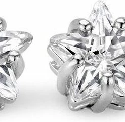 Aanbiedingen 🛒 New Bling 9NB 0007 Zilveren Oorstekers - Zirkonia Ster 6 Mm - Zilverkleurig 😉