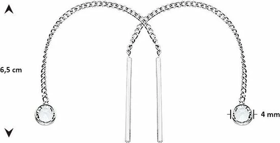 Korting π₯ Glams Doortrekoorbellen Zirkonia 65 Mm - Zilver π 5 Korting π₯ Glams Doortrekoorbellen Zirkonia 65 Mm - Zilver π - Afbeelding 3