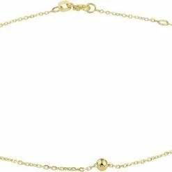 Nieuw 👏 Marie-Celeste Enkelbandje Bolletjes 1,0 Mm 24 - 26 Cm - Goud 🔔