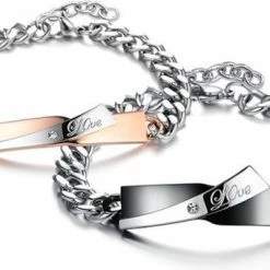 Flash-uitverkoop 👍 TrendFox Valentijn Cadeautje Voor Hem En Haar - Love Wave Armband Set - Valentijnsdag - Armband Dames - Armband Mannen - Sinterklaas Cadeautjes 🌟