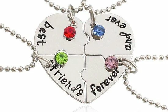 Goedkoop π Bixorp Friends BFF Ketting Voor 4 Met Zilverkleurig Hartje En Kristalletjes !XXL Variant! - Vriendschapsketting Meisjes - Best Friends Ketting Vriendschap Cadeau Voor Vier β 3 Goedkoop π Bixorp Friends BFF Ketting Voor 4 Met Zilverkleurig Hartje En Kristalletjes !XXL Variant! - Vriendschapsketting Meisjes - Best Friends Ketting Vriendschap Cadeau Voor Vier β