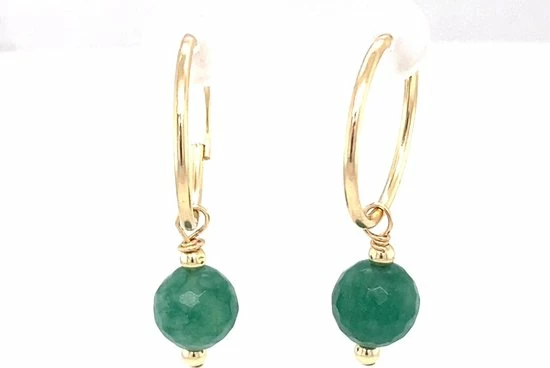 Groothandel 🤩 Pat's Jewels Oorbellen Dames - Oorringen - Goldfilled - Edelsteenhanger - Groen 🧨 4 Groothandel 🤩 Pat's Jewels Oorbellen Dames - Oorringen - Goldfilled - Edelsteenhanger - Groen 🧨 - Afbeelding 2