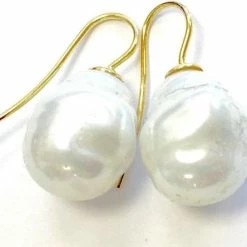 Flash-uitverkoop 🥰 Chic Le Freak Barok Parel Oorbellen Groot Roomwit/goud 🥰