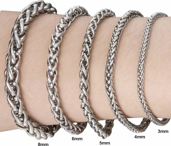 Beste Verkoop 🔔 Fako Bijoux® - Schakelarmband Vossenstaart - Rond Gevlochten - Staal - RVS - 7mm - 16cm - Zilverkleurig ⭐ 8 Beste Verkoop 🔔 Fako Bijoux® - Schakelarmband Vossenstaart - Rond Gevlochten - Staal - RVS - 7mm - 16cm - Zilverkleurig ⭐ - Afbeelding 6