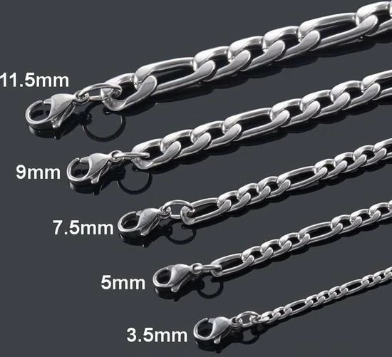 Beste deal ✨ Fako Bijoux® - Schakelketting Staal - RVS - Figaro Ketting - 5mm - 45cm - Zilverkleurig - Sinterklaas & Kerst 🌟 6 Beste deal ✨ Fako Bijoux® - Schakelketting Staal - RVS - Figaro Ketting - 5mm - 45cm - Zilverkleurig - Sinterklaas & Kerst 🌟 - Afbeelding 4