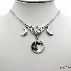 Hete verkoop ๐ Maanketting | Zilverkleurig | Glas | Pagan | Heks | Witch | ๐ง Halloween | ParaTotaal ๐งจ