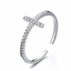 Beste deal 😍 Liefs Jade Ring Dames | Dames Ring | Aanschuifring | Zilveren Dames Ring | 925 Zilver | Onesize | Ring Met Kruis | Religieuze Ring | Zirkonia Steentjes | Cadeau Voor Vrouw | Schoencadeautje Sinterklaas | Black Friday 2022 | Kerst | Kerstcadeau Voor Vrouwen 😍