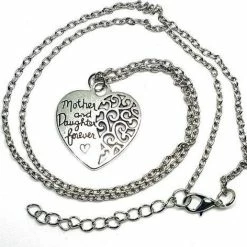 Promo 💯 Tesoro Mio Michel "Lange Ketting Hart Hanger Zilver ""moeder, Dochter Voor Altijd""" 🔔 -Sieraden-horloges Winkel 550x516
