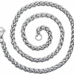 Beste deal 👍 Lazy Cat Stalen Vossenstaart Ketting - Gevlochten Ketting - Edelstaal - 5mm/50cm 🎁