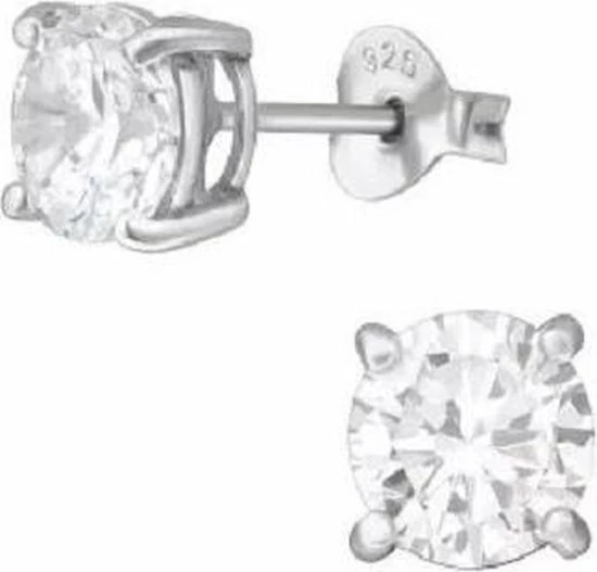 Begroting β Bijoutheek Sterling Zilveren Oorbel Rond Hoge Setting Crystal (6MM) π 3 Begroting β Bijoutheek Sterling Zilveren Oorbel Rond Hoge Setting Crystal (6MM) π