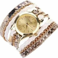 Goedkoop ❤️ Uniek Horloge Armband Goud/wit I-deLuxe Verpakking 🧨
