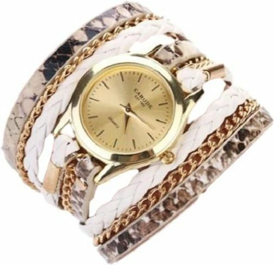 Goedkoop ❤️ Uniek Horloge Armband Goud/wit I-deLuxe Verpakking 🧨 3 Goedkoop ❤️ Uniek Horloge Armband Goud/wit I-deLuxe Verpakking 🧨