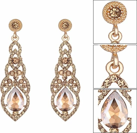 Aanbiedingen β Victorious Dames Oorbellen – Zirkonia Kristal Druppel Oorhangers – Roségoud/Champagne – 6cm π 10 Aanbiedingen β Victorious Dames Oorbellen – Zirkonia Kristal Druppel Oorhangers – Roségoud/Champagne – 6cm π - Afbeelding 8