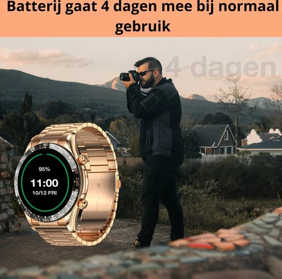 Nieuw π LUXXOZ Smartwatch Heren - Rose Goud - Horloge Heren - Bloeddrukmeter - Stappenteller - Full HD Touchscreen - Android & IOS - 45mm - Gratis Extra Bandjes 𧨠12 Nieuw π LUXXOZ Smartwatch Heren - Rose Goud - Horloge Heren - Bloeddrukmeter - Stappenteller - Full HD Touchscreen - Android & IOS - 45mm - Gratis Extra Bandjes 𧨠- Afbeelding 10