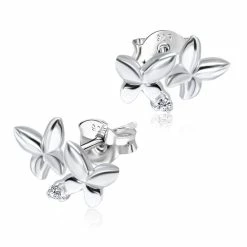 Begroting ๐งจ JYC Joy|S - Zilveren Vlinder Oorbellen - 2 Spelende Vlindertjes - 7.7 X 11 Mm ๐