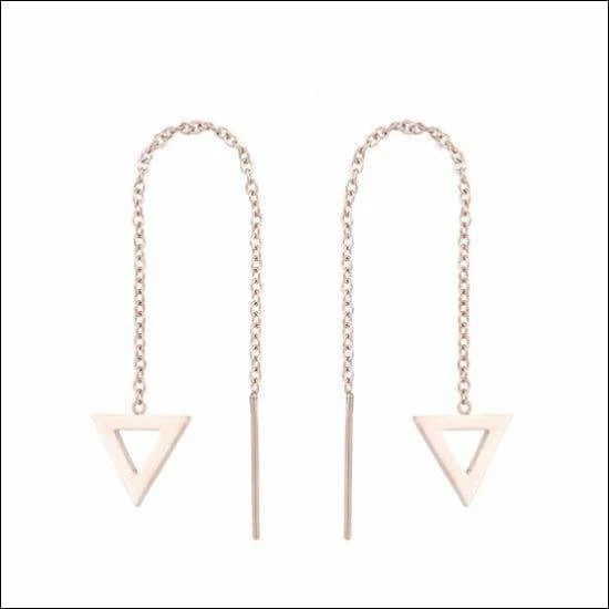 Promo 🤩 Aramat Jewels ® - Stalen Rosékleurige Doortrekoorbellen Driehoek 🥰 4 Promo 🤩 Aramat Jewels ® - Stalen Rosékleurige Doortrekoorbellen Driehoek 🥰 - Afbeelding 2