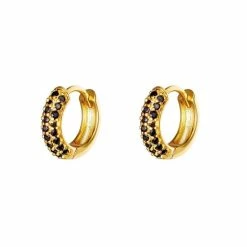 Promo ✨ Yehwang Oorringen Desire Zwart Goud 0288889-018 🔥