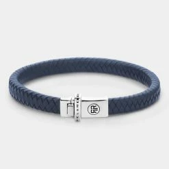 Goedkoop 🔔 Rebel & Rose Rebel&Rose RR-L0146-S-M Armband Leer Blauw Met Zilver Element 🔔 -Sieraden-horloges Winkel 550x550 1054