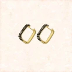 Gloednieuw 🌟 Jobo By JET - Hope Earrings - S – Goud Zwart - Dames Oorbellen 🥰
