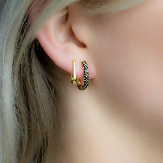 Gloednieuw 🌟 Jobo By JET - Hope Earrings - S – Goud Zwart - Dames Oorbellen 🥰 4 Gloednieuw 🌟 Jobo By JET - Hope Earrings - S – Goud Zwart - Dames Oorbellen 🥰 - Afbeelding 2