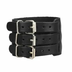 Beste deal 😍 Lazy Cat Extra Brede Armband - Leren Armband - Zwart 🎉
