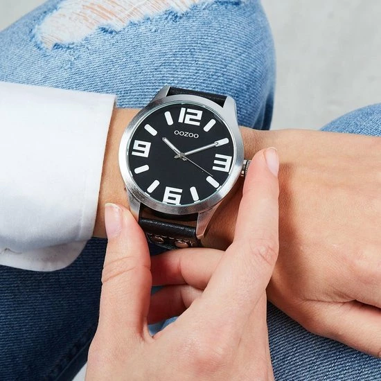 Beste Verkoop π OOZOO Timepieces C1004 - Horloge - 50 Mm - Leer - Zwart β 4 Beste Verkoop π OOZOO Timepieces C1004 - Horloge - 50 Mm - Leer - Zwart β - Afbeelding 2