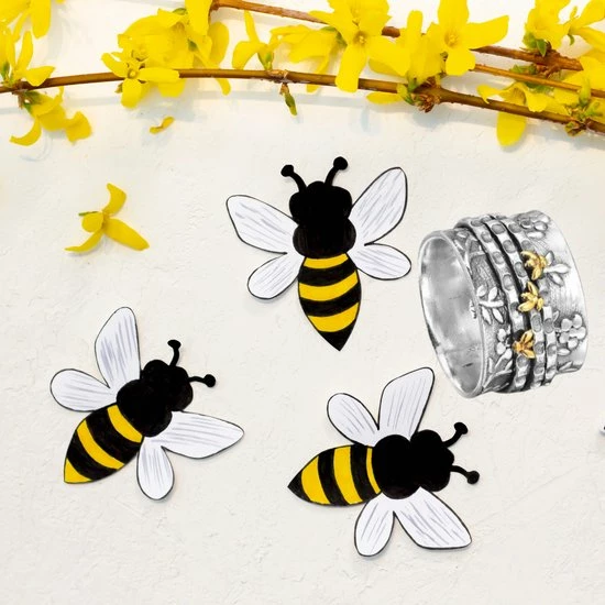 Aanbiedingen β Ocean Of Motion - Ring - Brede Ring - 'Bee Happy' - Bijen Ring - Cadeau - Cadeau Voor Vriendin - Ring Dames - Ring Heren - Ringmaat 63/20.00 Mm π 11 Aanbiedingen β Ocean Of Motion - Ring - Brede Ring - 'Bee Happy' - Bijen Ring - Cadeau - Cadeau Voor Vriendin - Ring Dames - Ring Heren - Ringmaat 63/20.00 Mm π - Afbeelding 9