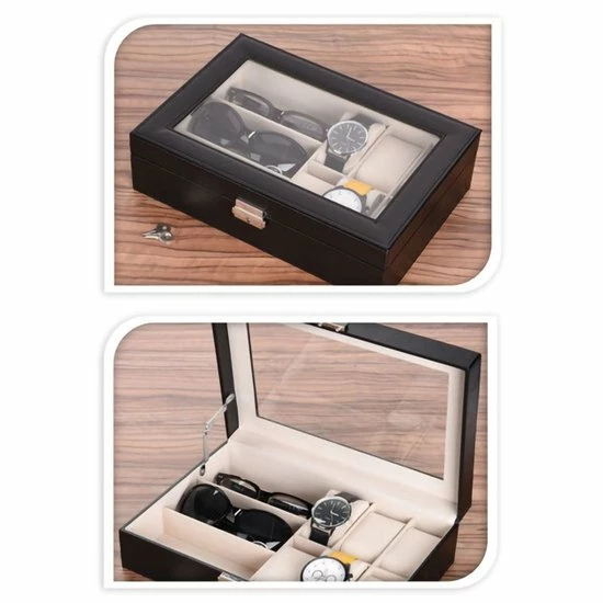 Groothandel 🧨 C.T. Horlogebox Voor 6 Horloges En 3 Brillen - 8 Cm X 30 Cm X 20,6 Cm 🥰 4 Groothandel 🧨 C.T. Horlogebox Voor 6 Horloges En 3 Brillen - 8 Cm X 30 Cm X 20,6 Cm 🥰 - Afbeelding 2
