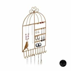 Groothandel ⭐ Relaxdays Sieradenhouder Muur - Sieradenrekje - Rekje Voor Kettingen - Sieraden Organizer - Goud 👍