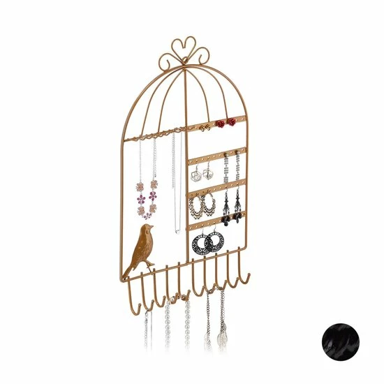 Groothandel β Relaxdays Sieradenhouder Muur - Sieradenrekje - Rekje Voor Kettingen - Sieraden Organizer - Goud π 3 Groothandel β Relaxdays Sieradenhouder Muur - Sieradenrekje - Rekje Voor Kettingen - Sieraden Organizer - Goud π