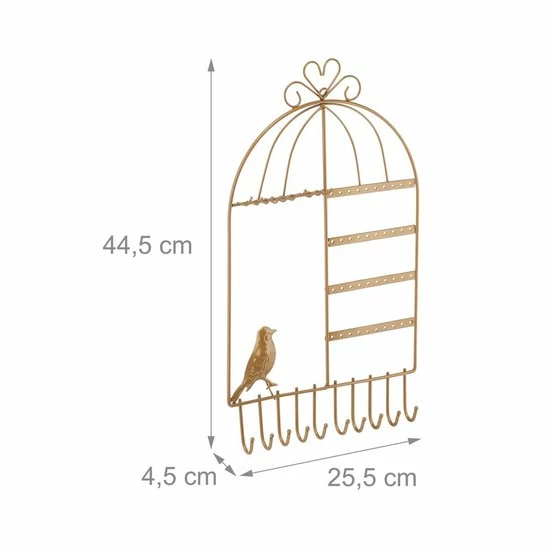Groothandel β Relaxdays Sieradenhouder Muur - Sieradenrekje - Rekje Voor Kettingen - Sieraden Organizer - Goud π 7 Groothandel β Relaxdays Sieradenhouder Muur - Sieradenrekje - Rekje Voor Kettingen - Sieraden Organizer - Goud π - Afbeelding 5