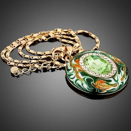 Goedkoop β€οΈ QoF Goud Kleur Oostenrijkse Kristallen Olieverf Patroon Ontwerp Hanger. π 5 Goedkoop β€οΈ QoF Goud Kleur Oostenrijkse Kristallen Olieverf Patroon Ontwerp Hanger. π - Afbeelding 3