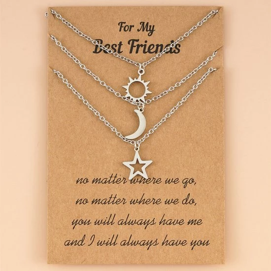 Goedkoop π Bixorp Friends BFF Ketting Voor 3 Met Zilverkleurige Zon, Maan & Ster - Vriendschapsketting Meisjes - Best Friends Ketting Vriendschap Cadeau Voor Drie π 3 Goedkoop π Bixorp Friends BFF Ketting Voor 3 Met Zilverkleurige Zon, Maan & Ster - Vriendschapsketting Meisjes - Best Friends Ketting Vriendschap Cadeau Voor Drie π