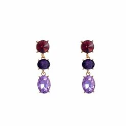 Begroting ✔️ Go Dutch Label Oorknoppen 3 Stenen Paars E2567-3 💯