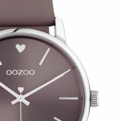 Nieuw ✔️ OOZOO Timepieces - Zilveren Horloge Met Mauve Leren Band - C10927 - Ø40 🥰 -Sieraden-horloges Winkel 550x550 1290