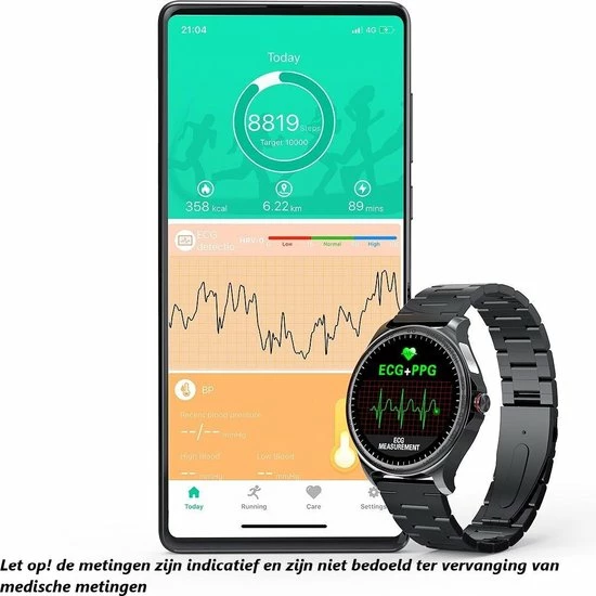 Goedkoop 🛒 Belesy® MARS - Smartwatch Dames - Smartwatch Heren - Horloge - Bloeddruk - ECG - Stappenteller - 1.3 Inch - Kleurenscherm - Full Touch - Zilver - Staal - Schakel 🔔 10 Goedkoop 🛒 Belesy® MARS - Smartwatch Dames - Smartwatch Heren - Horloge - Bloeddruk - ECG - Stappenteller - 1.3 Inch - Kleurenscherm - Full Touch - Zilver - Staal - Schakel 🔔 - Afbeelding 8