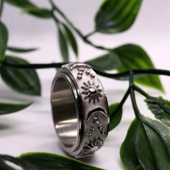 Uitgang π Despora Anxiety Ring - (zon Maan) - Stress Ring - Fidget Ring - Draaibare Ring - Angst Ring - Spinner Ring - Zilver Kleurig - (16.50 Mm / Maat 52) π 11 Uitgang π Despora Anxiety Ring - (zon Maan) - Stress Ring - Fidget Ring - Draaibare Ring - Angst Ring - Spinner Ring - Zilver Kleurig - (16.50 Mm / Maat 52) π - Afbeelding 9