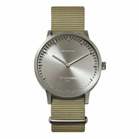 Coupon π LEFF Amsterdam - T40 - Horloge - Nylon - Staal/Zandkleurig - Ø 40mm π 3 Coupon π LEFF Amsterdam - T40 - Horloge - Nylon - Staal/Zandkleurig - Ø 40mm π