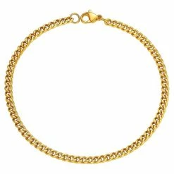 Uitgang ⌛ Fako Bijoux® - Schakelarmband Gourmet - Cuban Link - Staal - RVS - 3mm - 16cm - Goudkleurig 😍