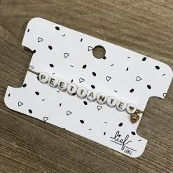 Gloednieuw 💯 Lief Label Armbandje Beige Peettante 💯